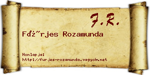 Fürjes Rozamunda névjegykártya